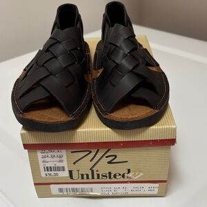 Unlisted Black Women's Woven Leather Espadrille Sandals